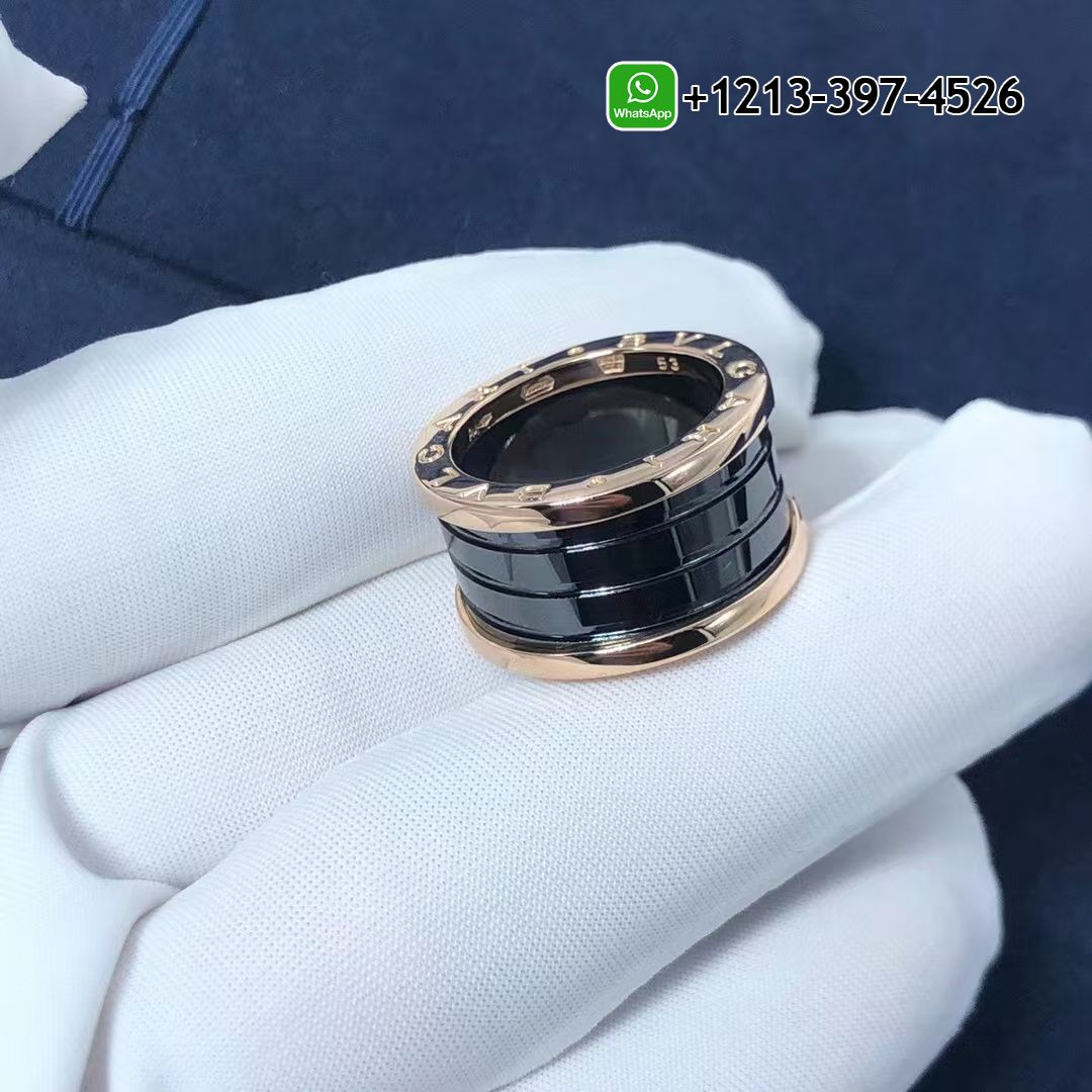 Bulgari B.zero1 four-band ring with 18 kt rose gold black ceramic Ref.: 345846