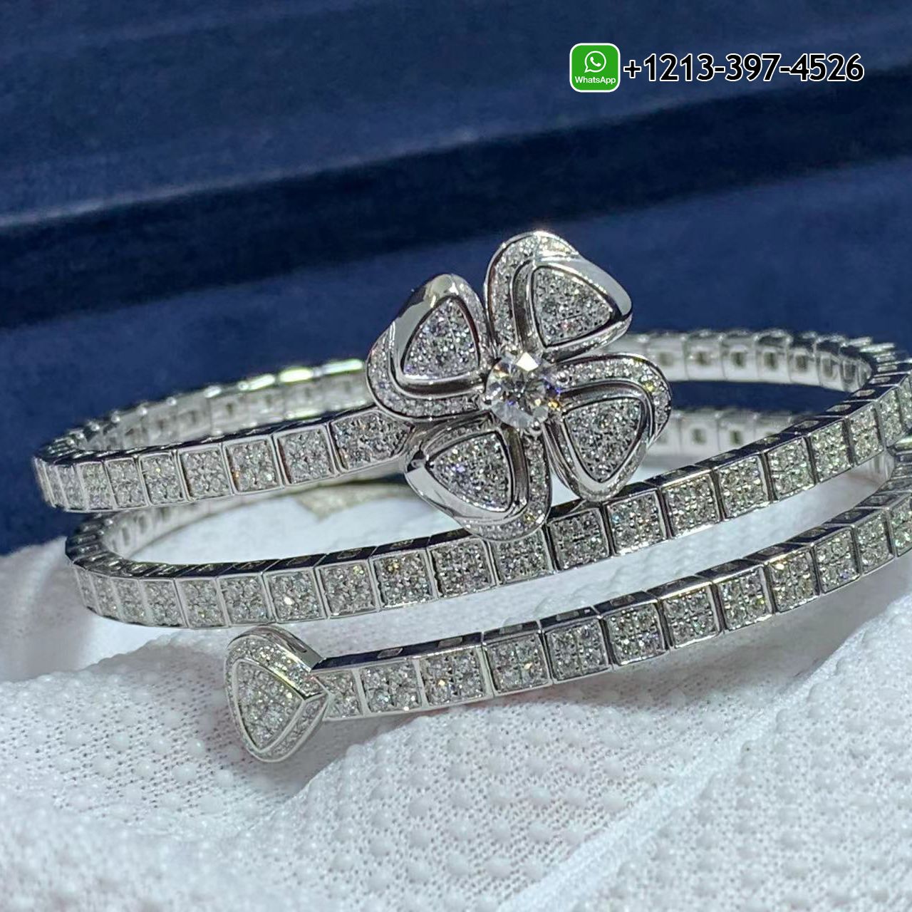Bvlgari Fiorever 18K White Gold 3.04 Carats Diamonds Bracelet 354602