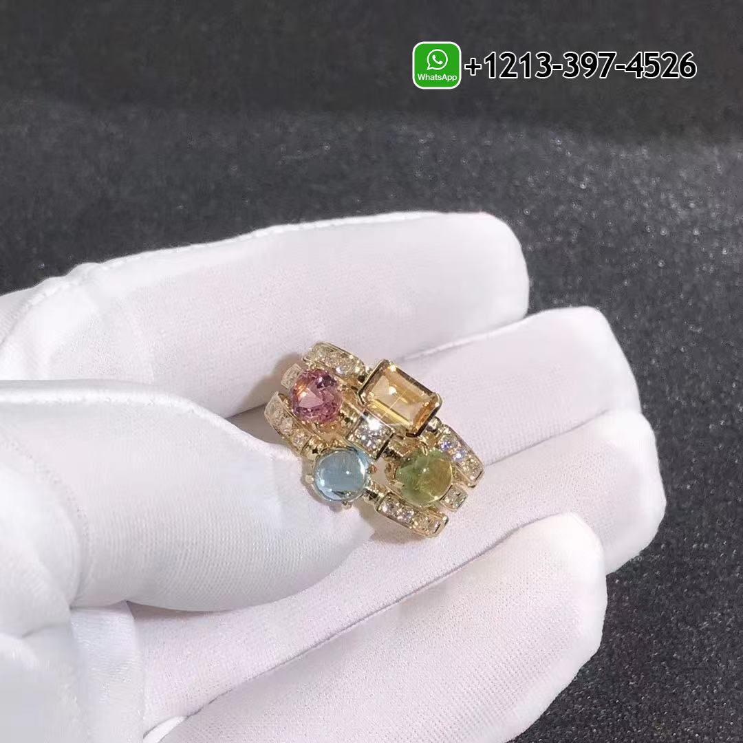Bulgari Allegra Multi-Gem Diamond Gold Bvlgari Ring