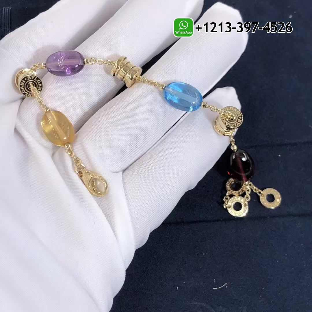 Bvlgari B.Zero1 Multicolored Gemstones 18K Yellow Gold Bracelet 343194 BR854519