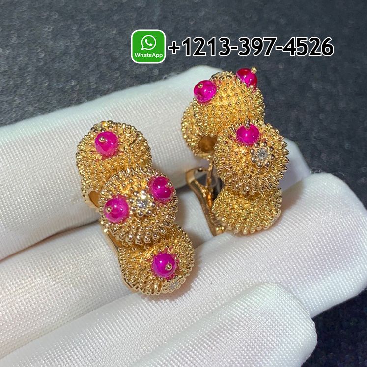 Cartier 18K Pink Gold and Spinel Cactus de Cartier Earrings N8515099