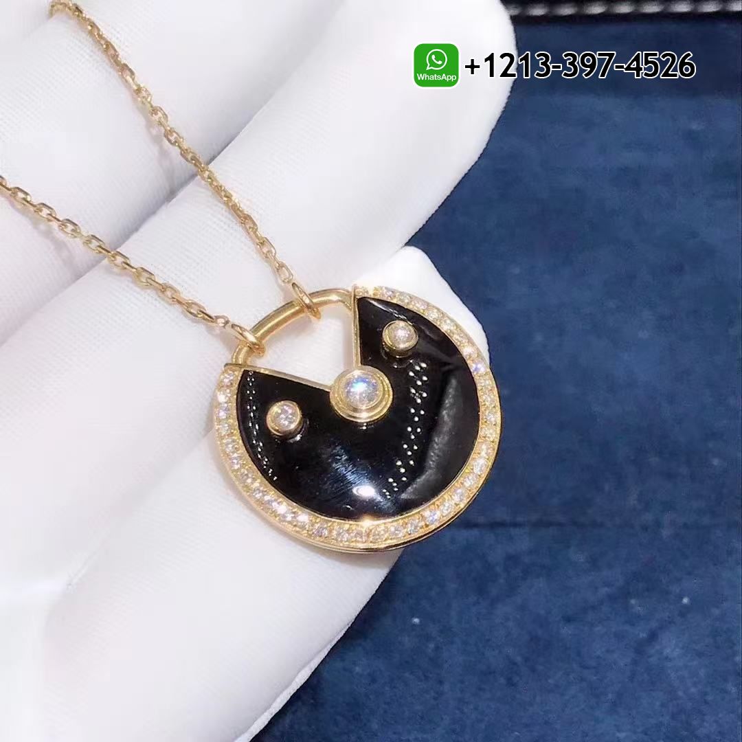 Cartier Amulette De Cartier Necklace, Medium Model Yellow Gold Diamonds Onyx N3109800