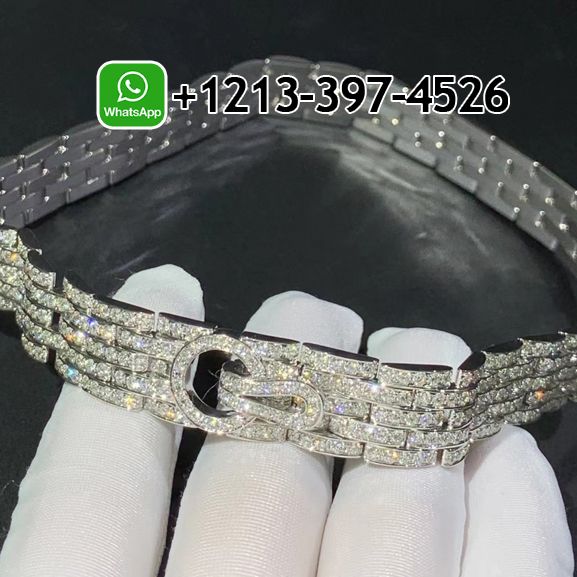 Cartier Full Pave Diamonds 18k White Gold 5-Row Agrafe High Jewellery Necklace H7000479