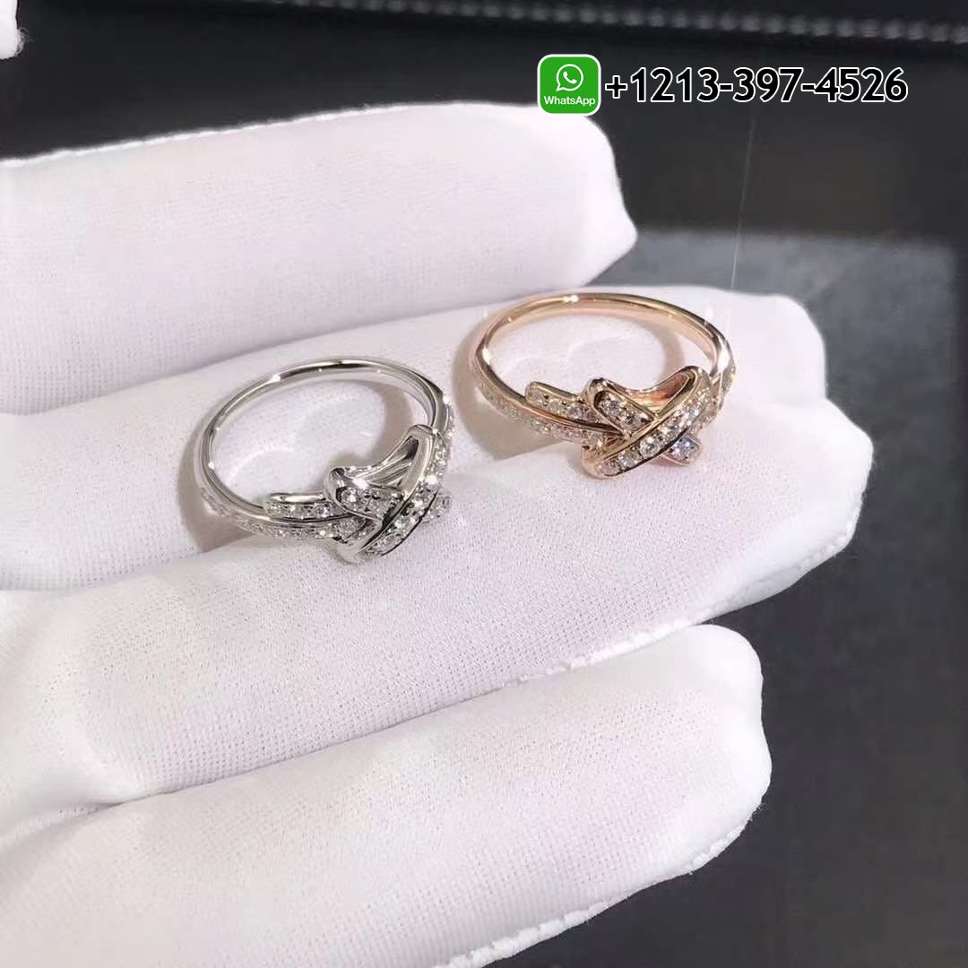 Chaumet Jeux De Liens 18K Rose Gold Diamond Ring 082179