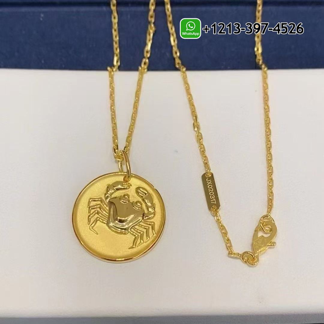 Van Cleef & Arpels Zodiaque medal Cancri (Cancer) 18K Yellow Gold Pendants Necklaces VCARP7SX00