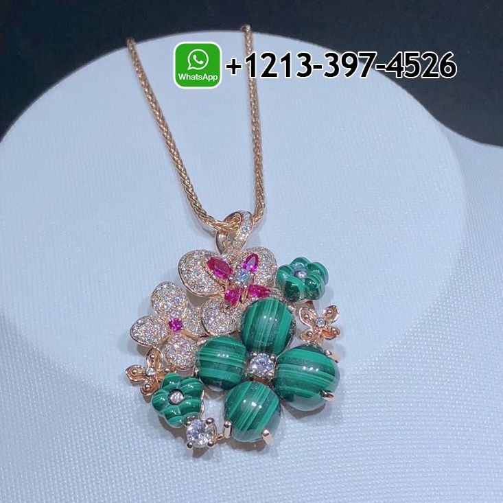 Chaumet Haumet Hortensia 18K Rose Gold Diamond Pendant Necklace 083550