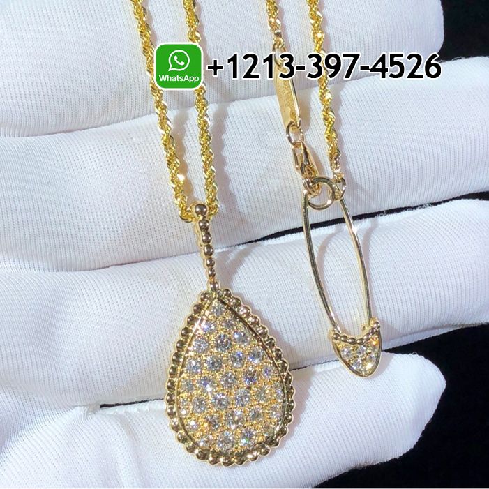 Boucheron Serpent Bohème Diamond L Motif 18k Yellow Gold Long Necklace JCL00682
