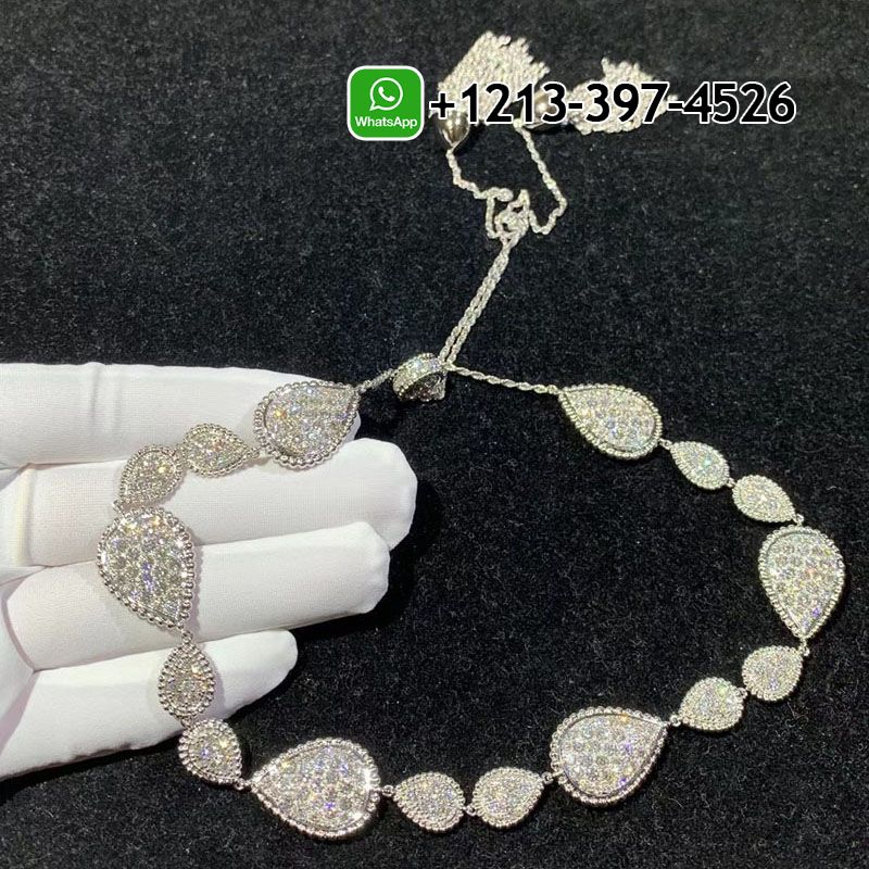 Boucheron Serpent Boheme Pompon 18K White Gold Diamond Necklace JCL00923M