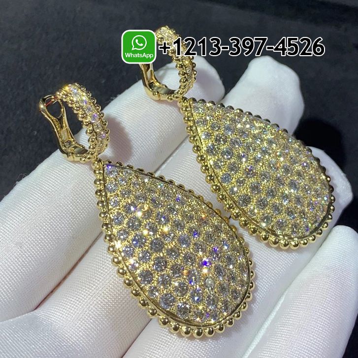 Boucheron Sleepers Serpent Bohème 18k Yellow Gold Pave Diamonds Drop Earrings JCO01448