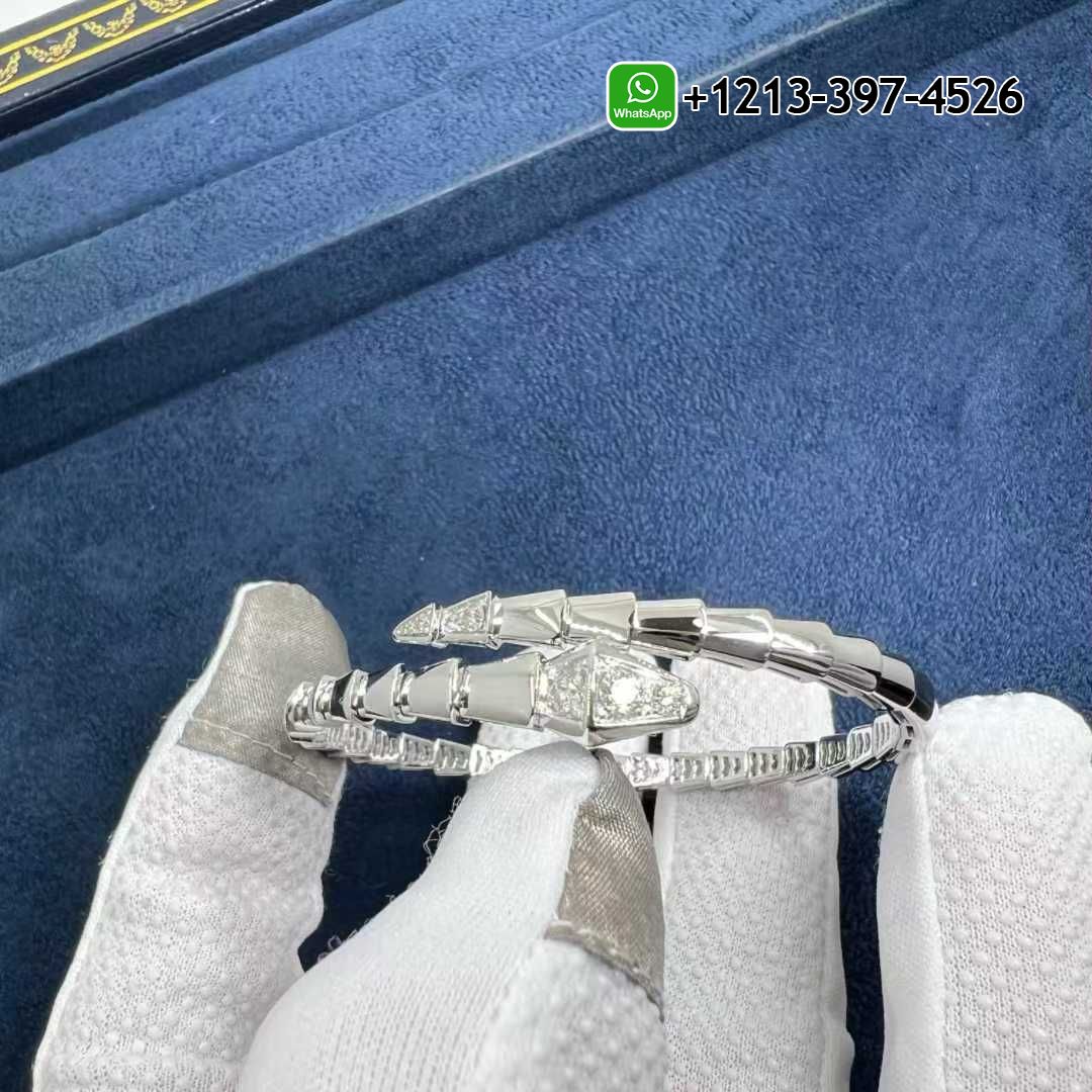 Bvlgari Serpenti Viper Diamond 18k White Gold Bracelet 360154