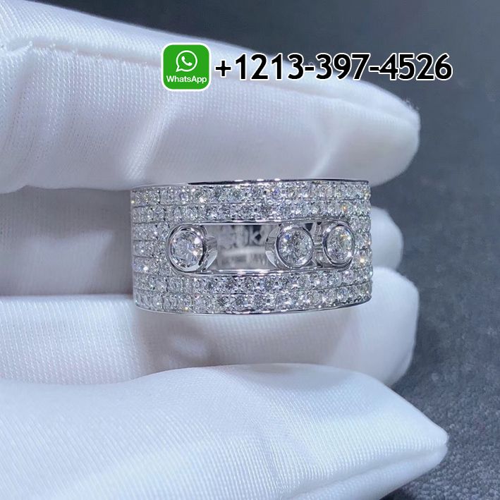 Messika Move Joaillerie Pavé Diamond Medium 18K White Gold Diamond Ring
