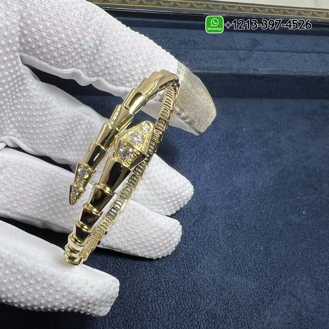 Bvlgari Serpenti Viper Diamond 18k Yellow Gold Bracelet 360706