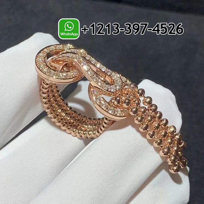Cartier 18K Rose Gold Diamond Tassels Agrafe Ring N4780852