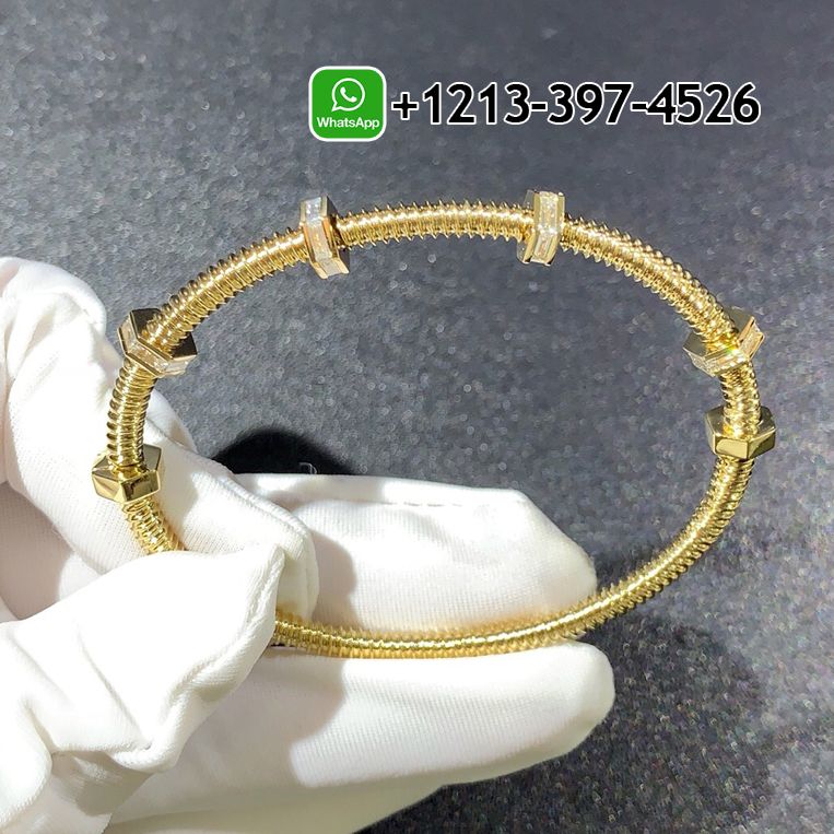 Cartier 18k Yellow Gold Ecrou De Cartier Diamond Bracelet