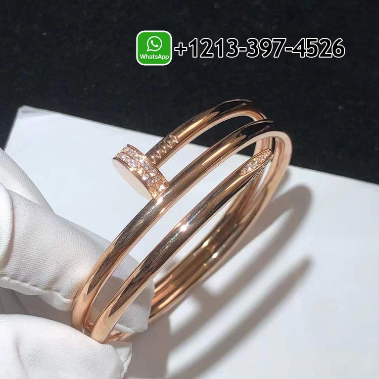 Cartier Juste un Clou Diamond Double Nail Bracelet in 18k Rose Gold N6708417
