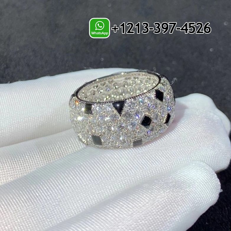Cartier Panthère Pelage 18 Karat White Gold Diamond and Onyx Eternity Band