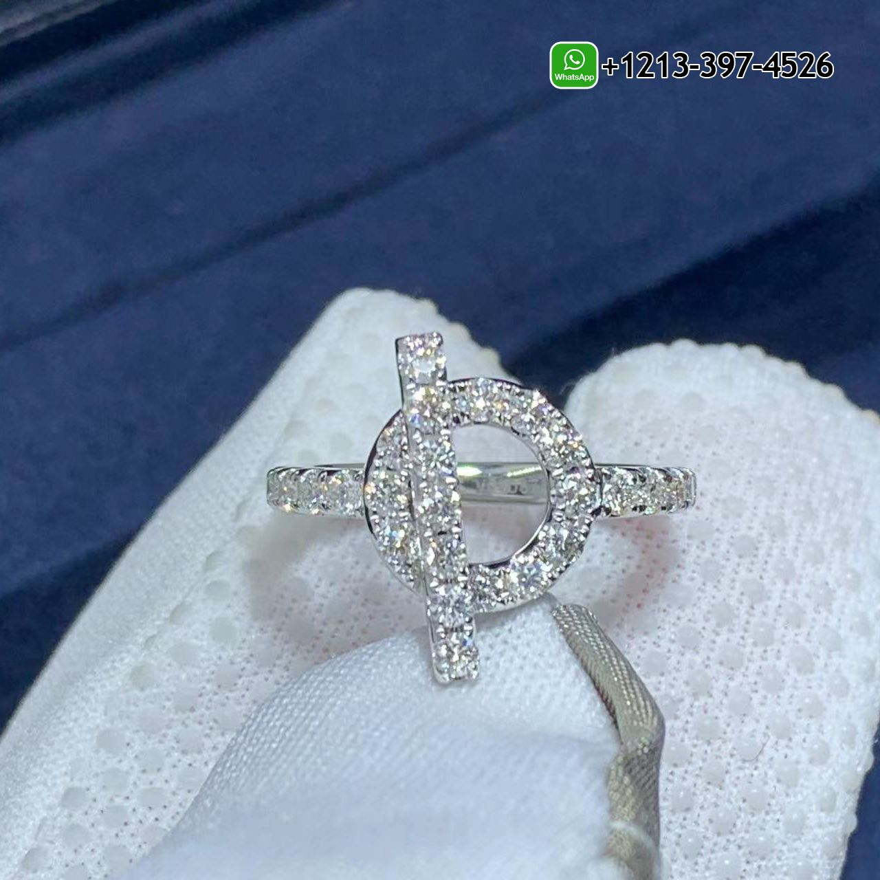 Hermes Finesse Diamond 18K White Gold Ring