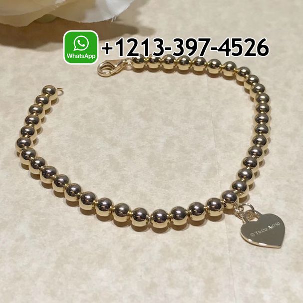 Tiffany 18K Yellow Gold Bead Return To Tiffany Heart Tag Bracelet