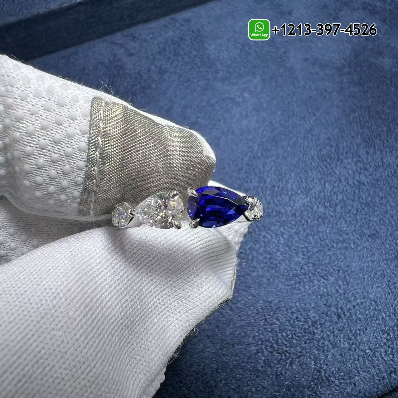 Chaumet Joséphine Duo Éternel 18K White Gold Sapphire Diamonds Ring 084745