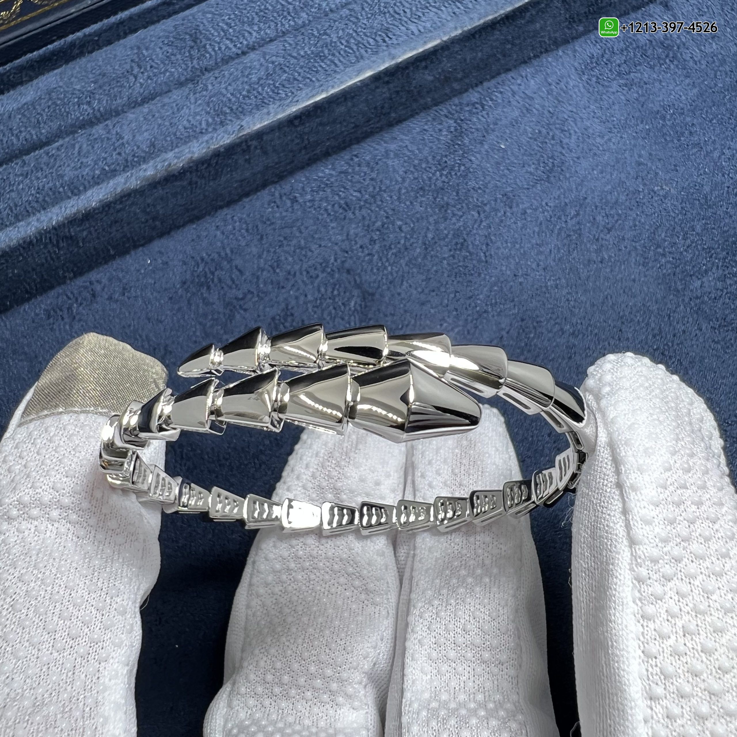 Bvlgari Serpenti Viper Pure 18k White Gold Bracelet 359406