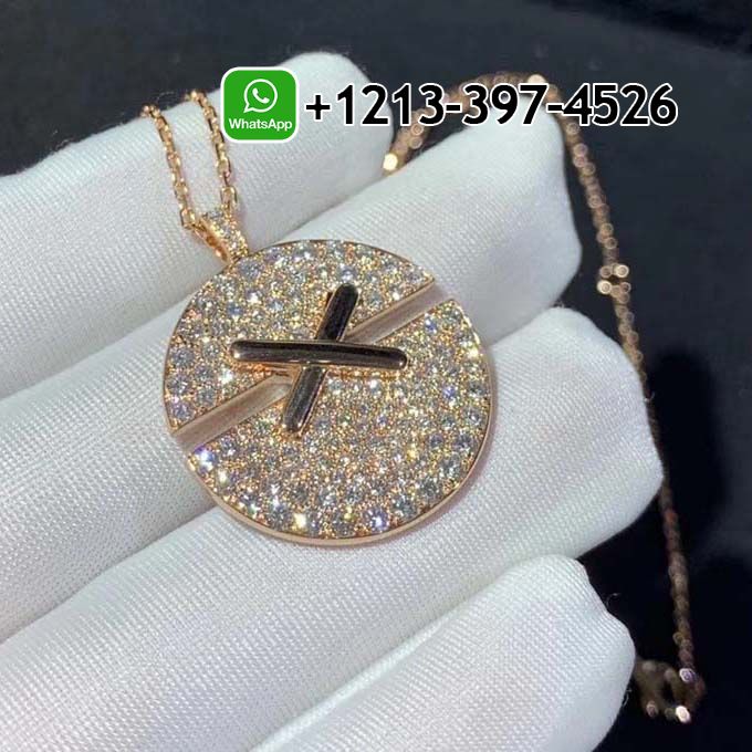 Chaumet Jeux De Liens Harmony Medium Model Pendant Rose Gold And Diamonds 085435